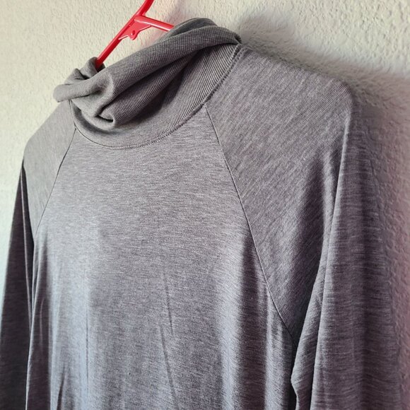 Athleta US Women's Size XS Essence Hooded Tunic Long Sleeve Gray Stretch - Picture 3 of 13